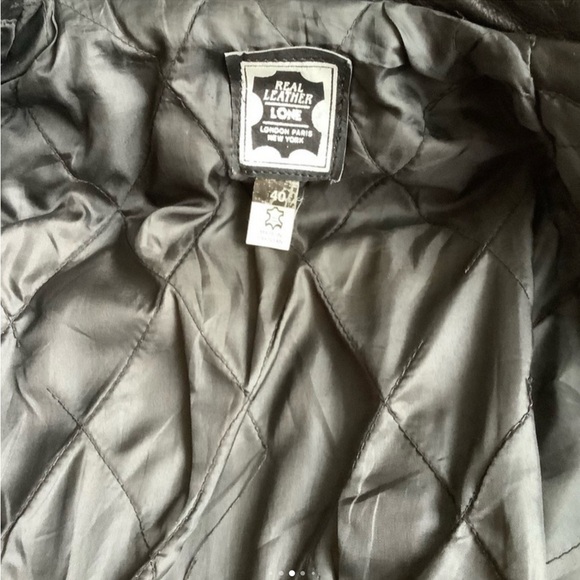 Women’s black leather biker jacket, vintage. - Picture 5 of 11